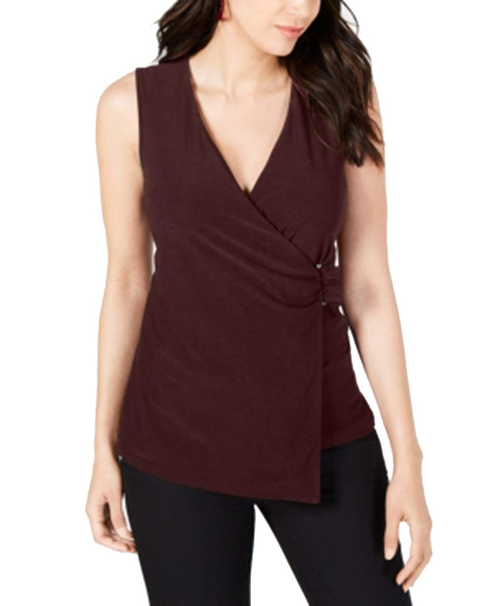 Petite Asymmetrical Wrap Top