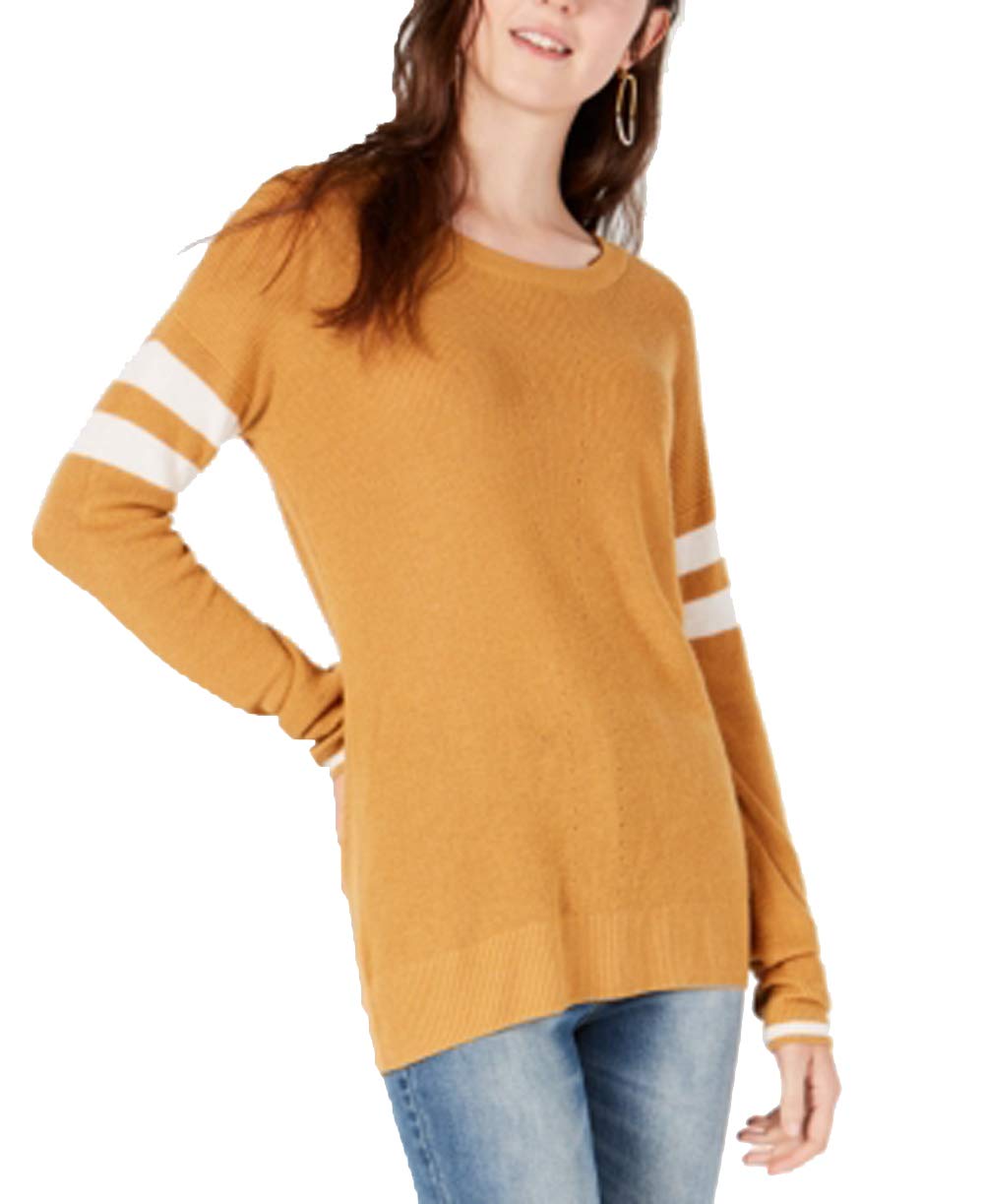 Hippie Rose Juniors Scoop Neck Varsity Stripe Sweater