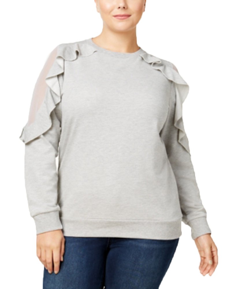 Say What Trendy Plus Size Ruffled Sweater