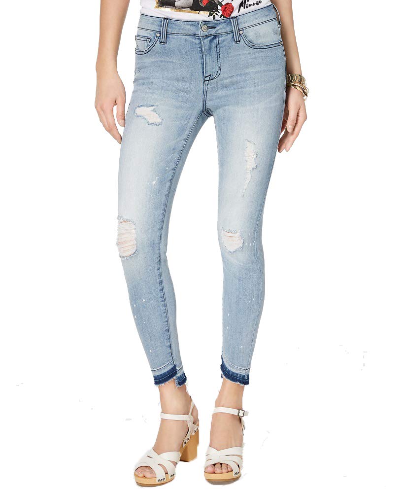 Celebrity Pink Juniors Ripped Released Hem Skinny Jeans