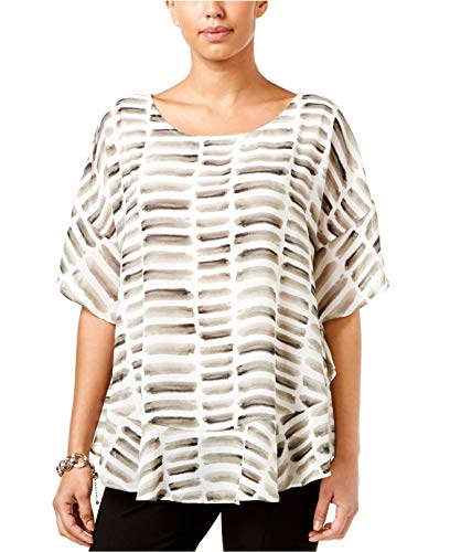 Alfani Petite Printed Flounced Poncho Top