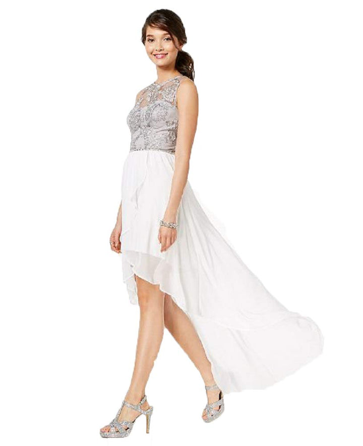 City Studios Juniors Embroidered Embellished High Low Dress