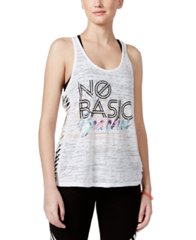 Material Girl Active Juniors Racerback Cutout Graphic Tank Top