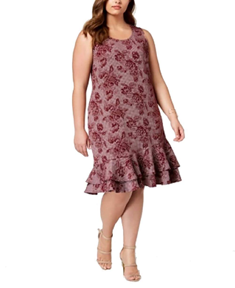 NY Collection Plus Size Printed Ruffle Hem Dress
