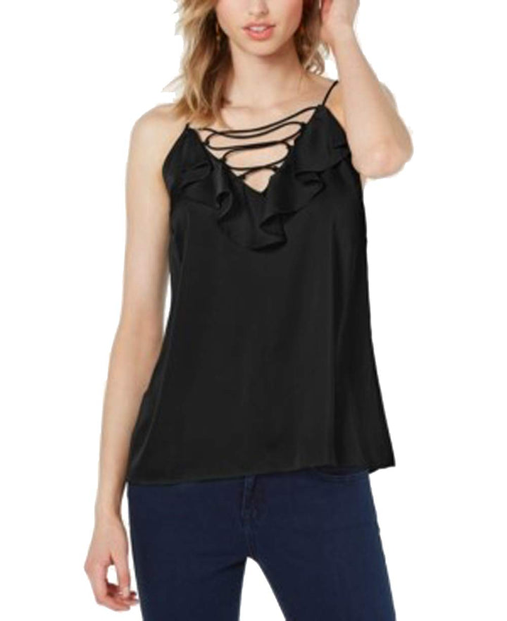 Sleeveless Ruffle-Trim Top