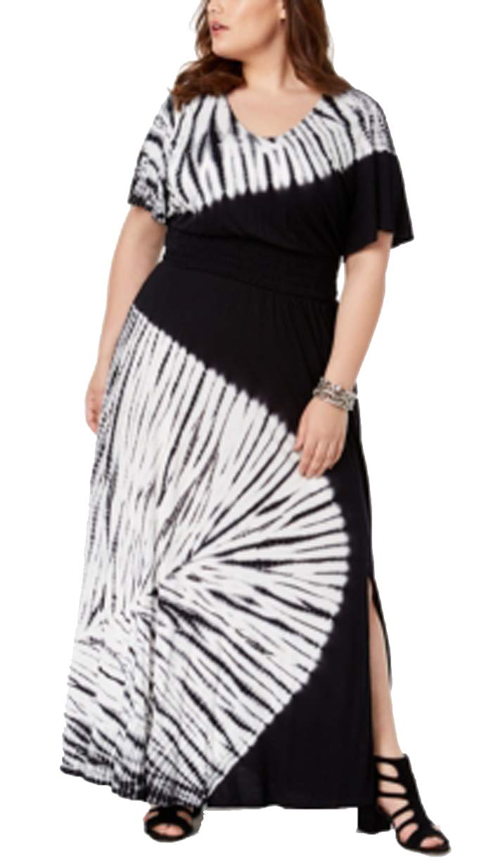 INC Plus Size Tie-Dyed Maxi Dress