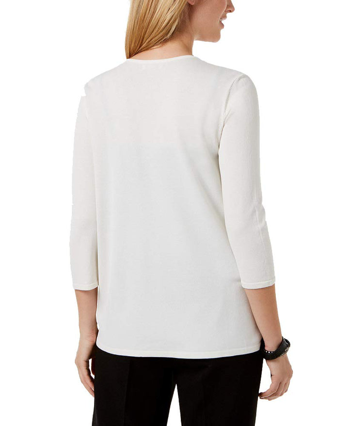 Charter Club Sheer Front Sweater