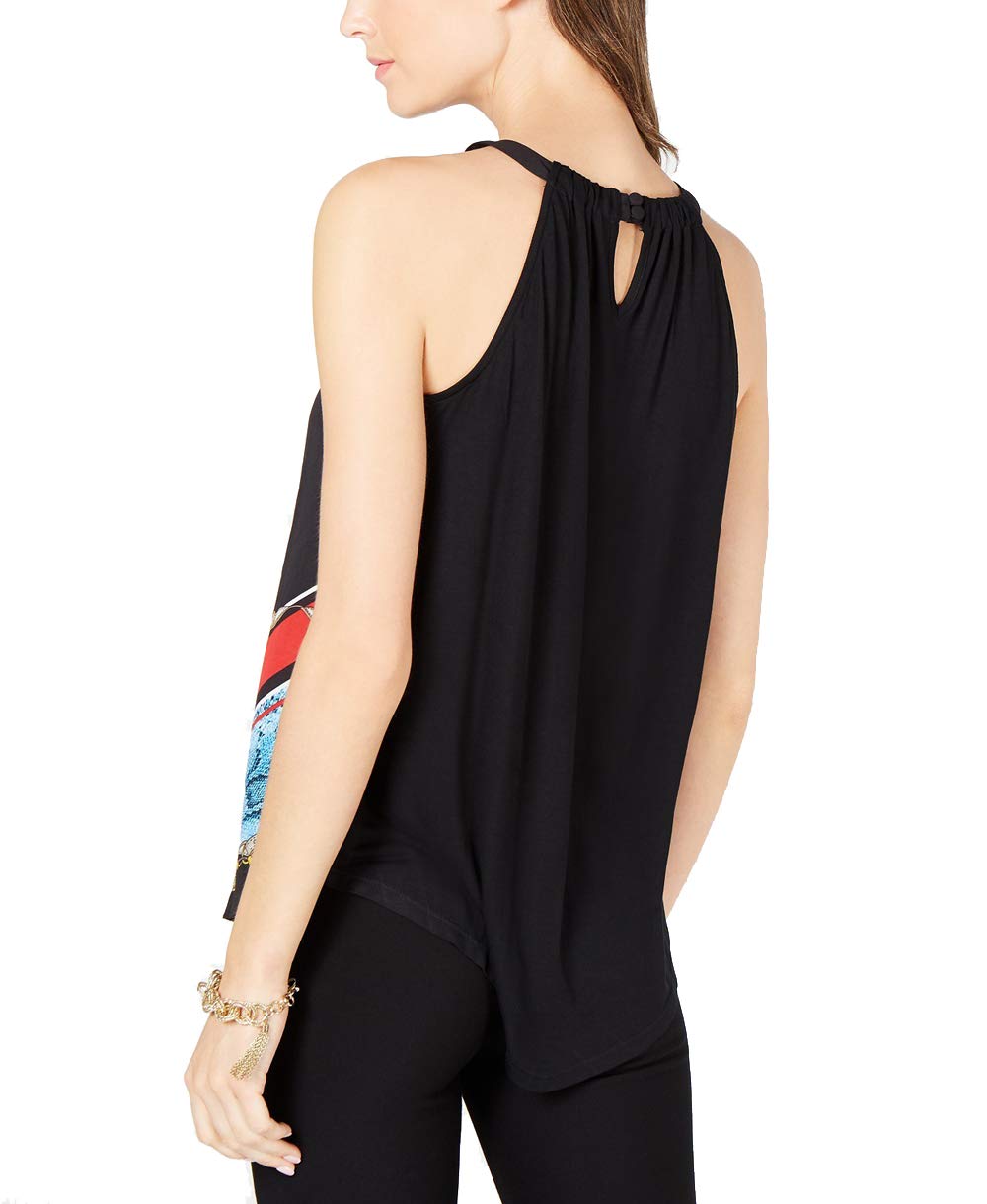 INC Printed Handkerchief-Hem Halter Top