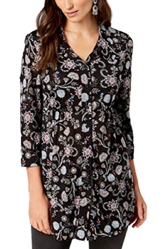 Style & Co Petite Printed Mesh Shirt