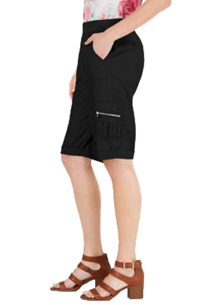 Pull-On Utility-Pocket Bermuda Shorts