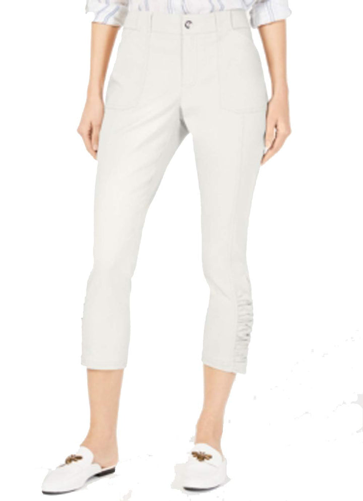 INC Curvy Ruched-Hem Cropped Pants
