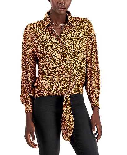 INC International Concepts Printed Tie Hem Shirt