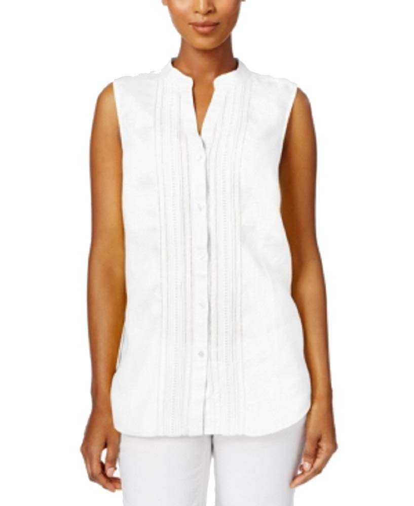 Charter Club Petite Crochet Trim Blouse