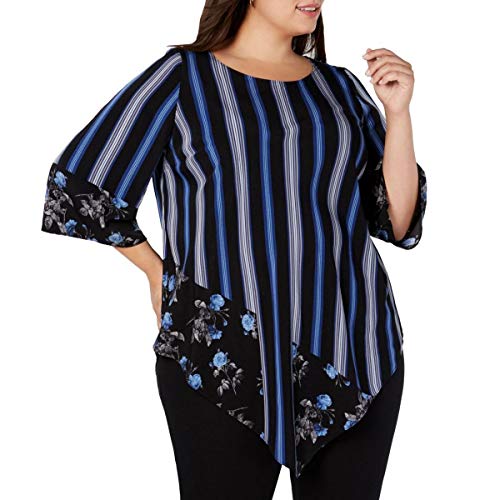 Alfani Plus Size Mixed Print V Hem Tunic