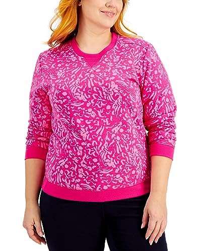 Karen Scott Plus Size Wild Marks Fleece Sweatshirt