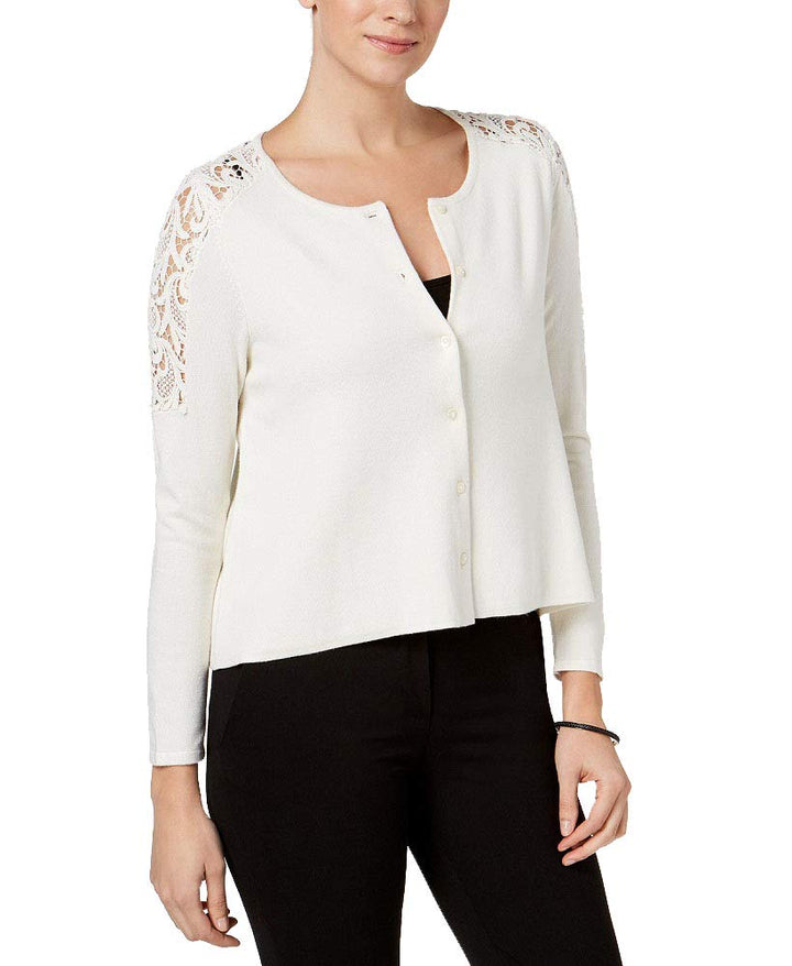 Charter Club Petite Lace Trim Cardigan