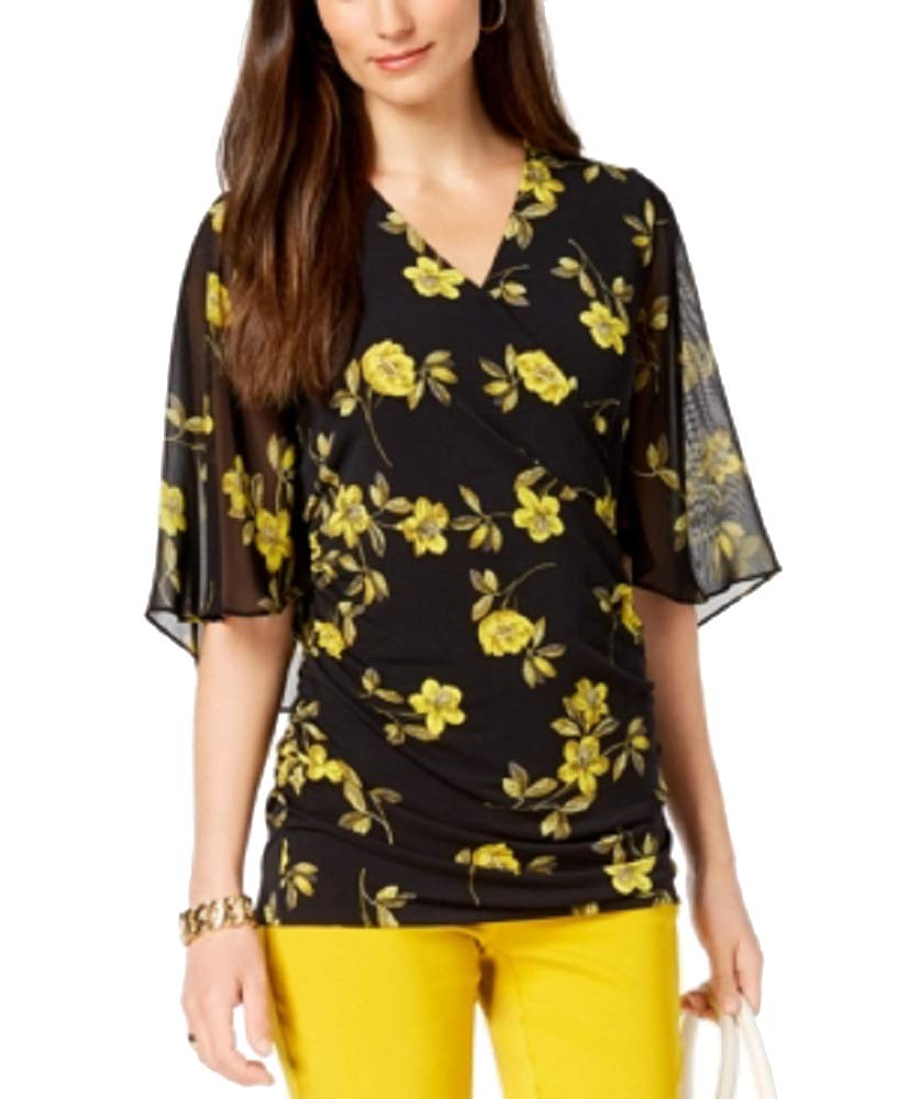 Alfani Petite Printed Surplice Top