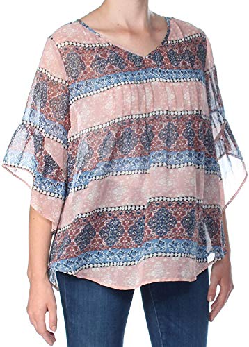 Style & Co Medallion Print Pintuck Top