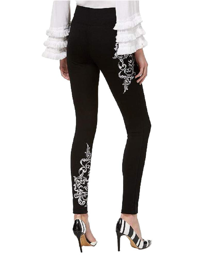 Embroidered Ponte Knit Leggings