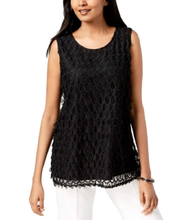 Alfani Teardrop Embroidered Shell