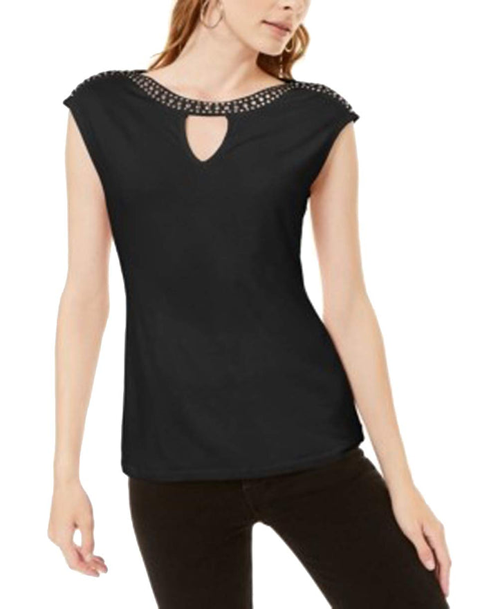 INC Embellished Keyhole T-Shirt