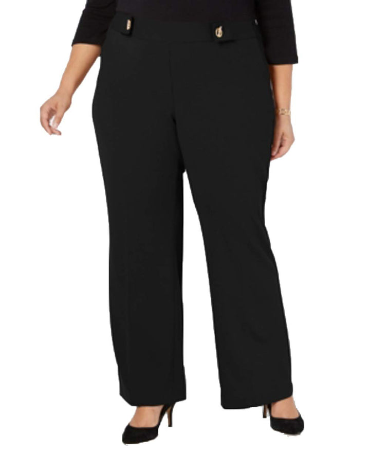 I.N.C. Plus & Petite Plus Size Grommet-Detail Wide-Leg Pants
