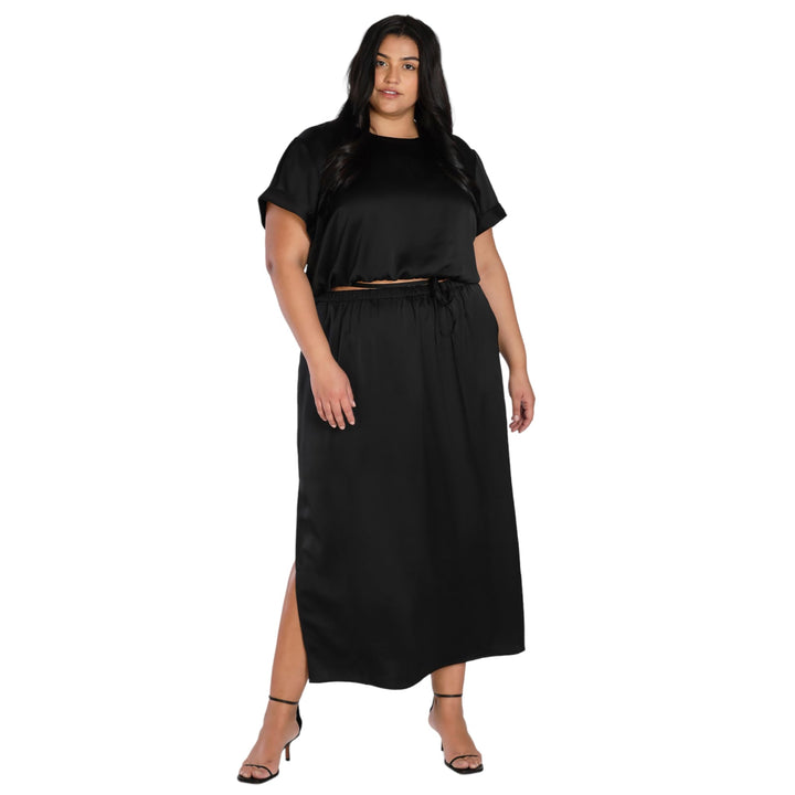 Nicole Williams English Plus Size Satin Skirt