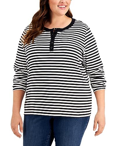 Karen Scott Plus Size Striped Top