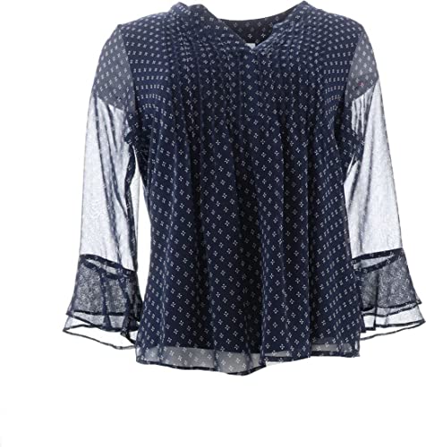 Charter Club Petite Printed Pintuck Top