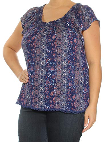Self E Juniors Crochet Trim Off The Shoulder Peasant Top