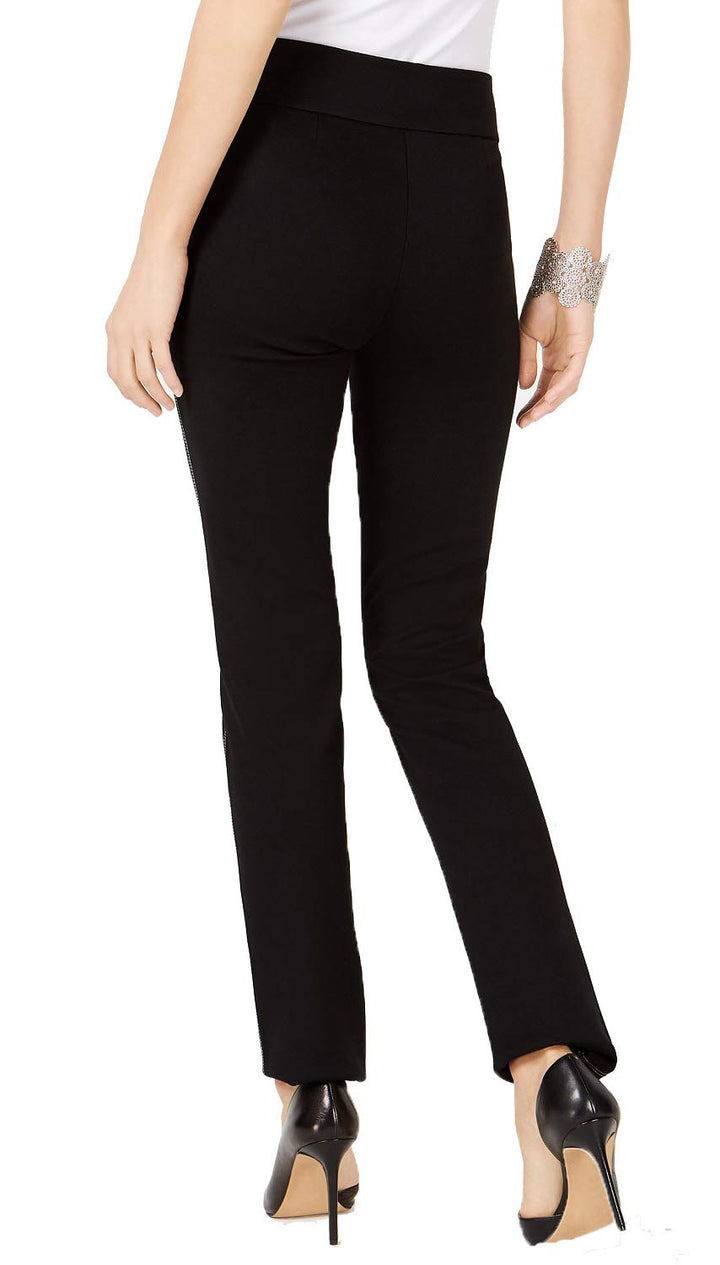 Curvy Contrast Stitch Straight Leg Pants
