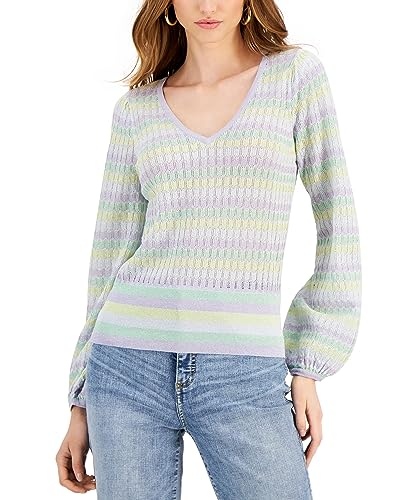INC International Concepts Womens Ribbed Striped Sweater