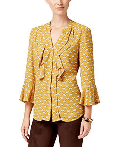 Charter Club Fan Print Ruffled Blouse