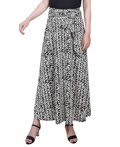 Petite Printed Maxi Skirt with Sash Waist Tie