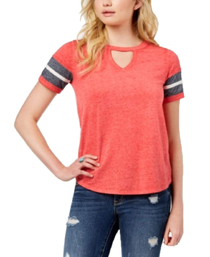 Hippie Rose Juniors Cutout Varsity T-Shirt