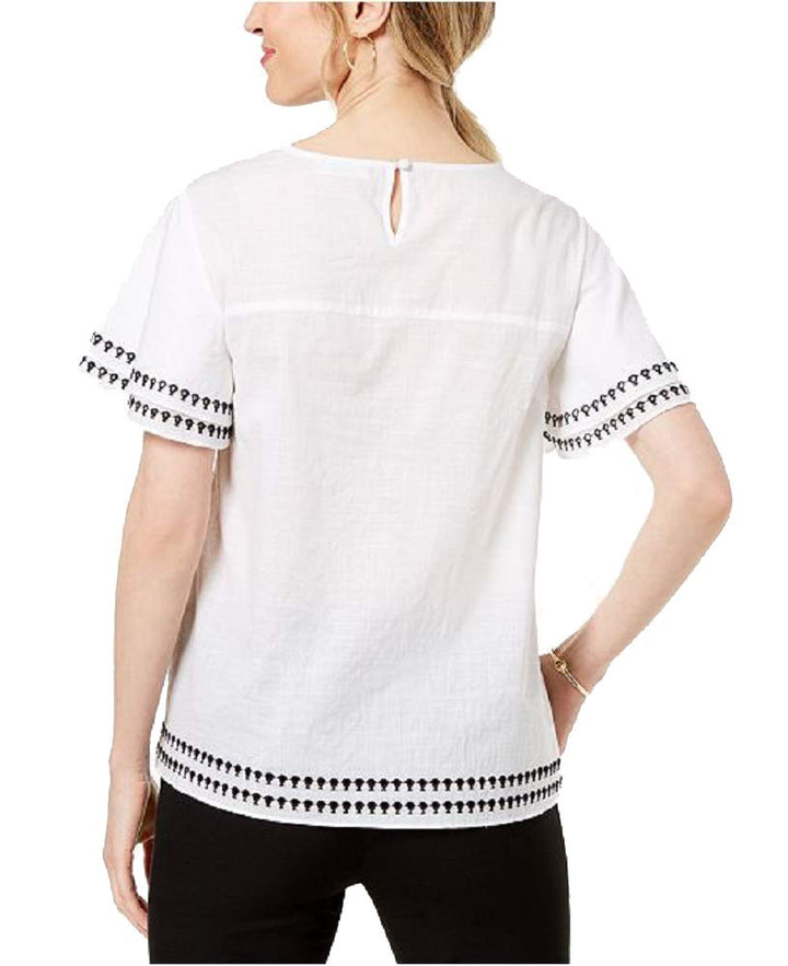 Charter Club Cotton Embroidered Top