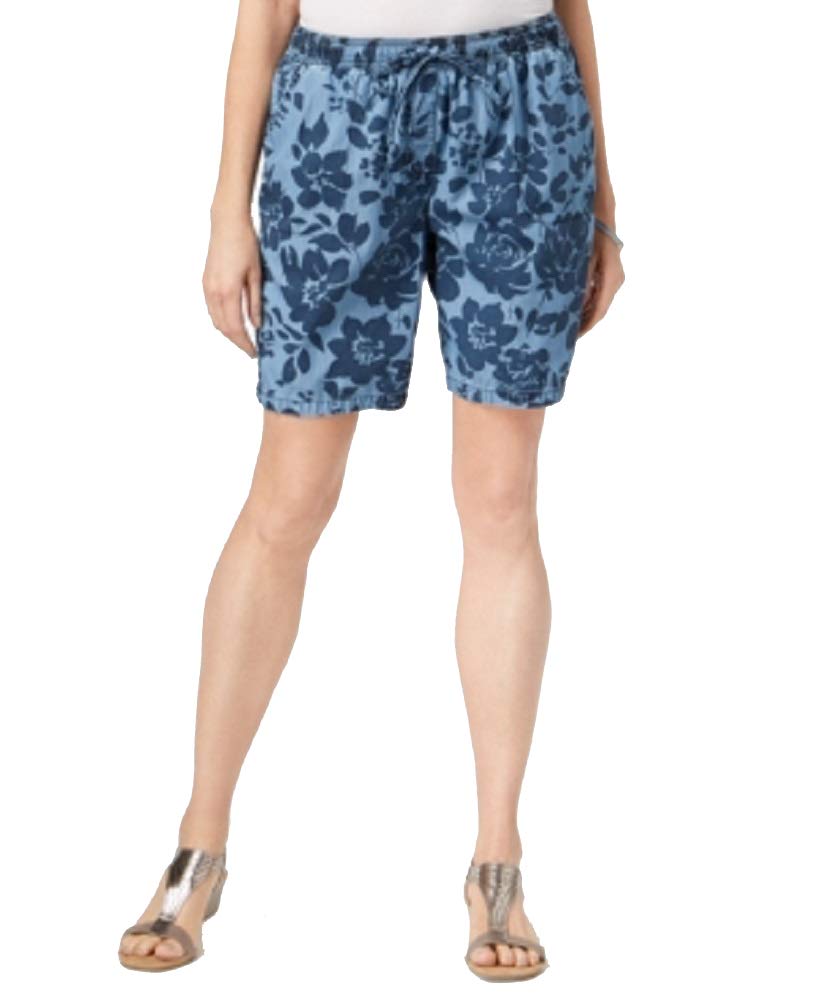 Karen Scott Petite Printed Chambray Shorts