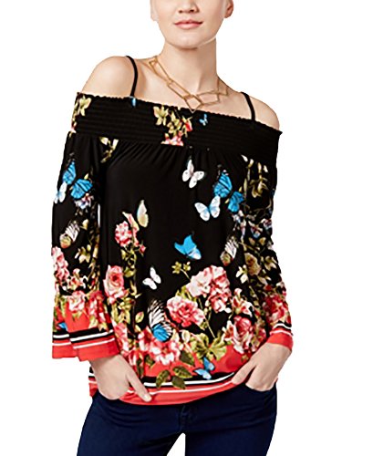 INC International Concepts Printed Cold Shoulder Top