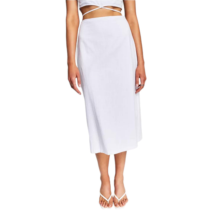 Now This Trendy Plus Size Side Slit Midi Skirt