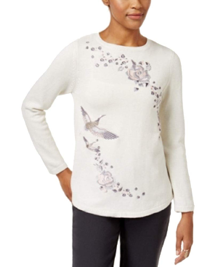 Style & Co Embroidered Cotton Sweater