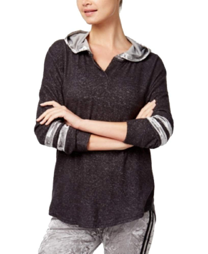 Juniors' Velvet-Trim Cozy Hoodie