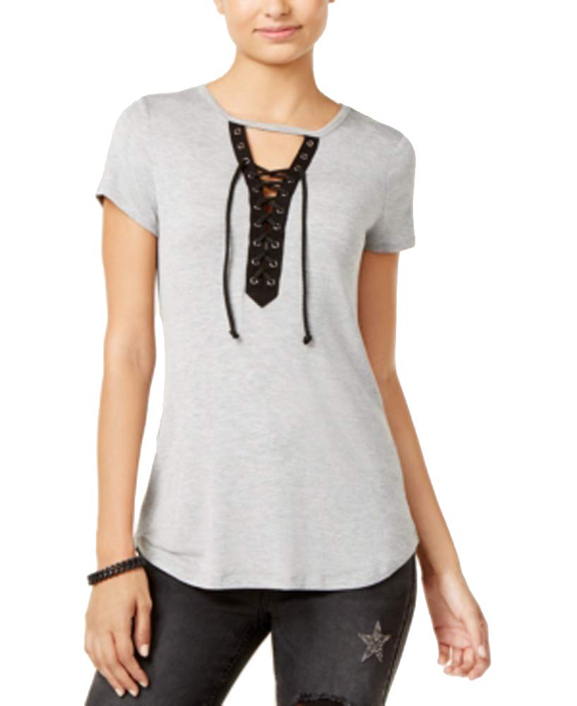 Ultra Flirt Juniors Cutout Lace Up Top