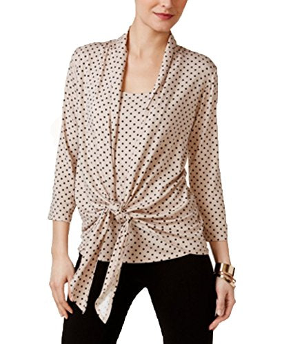 NY Collection Layered Look Draped Blouse