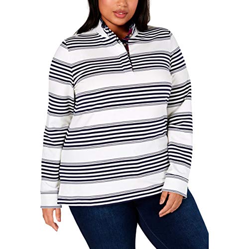 Plus Size Striped French Terry Henley