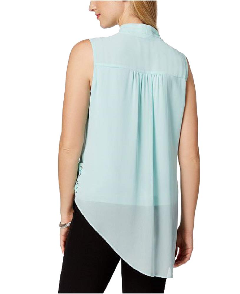 Draped Surplice Lace-Up Top