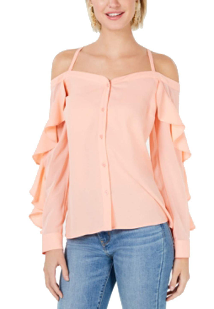 Bar III Off The Shoulder Ruffle Trim Blouse