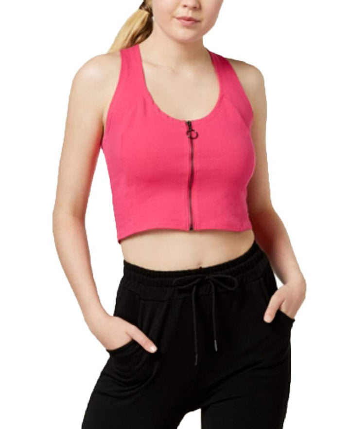 Material Girl Active Juniors Zip Front Crisscross Sports Bra