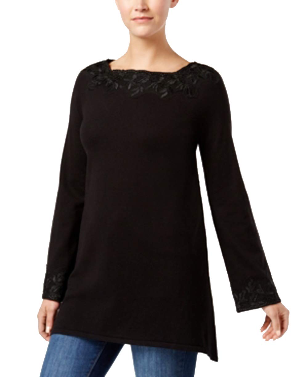 Style & Co Petite Lace Trim Sweater Tunic