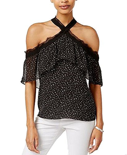 Bar III Cold Shoulder Ruffled Top