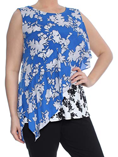 Alfani Mixed Print Asymmetrical Top